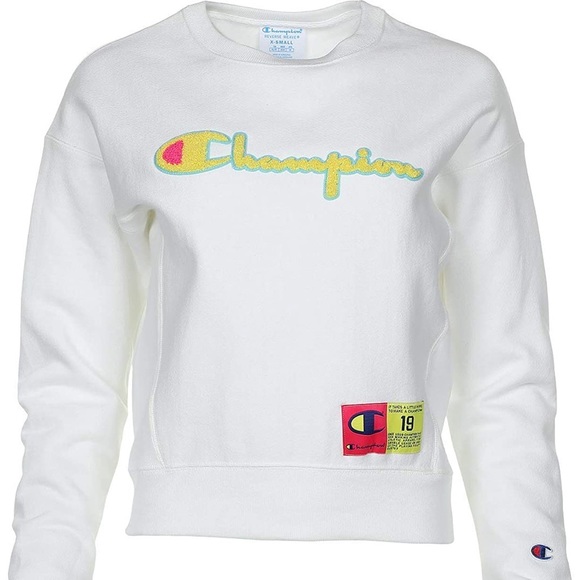crewneck champion white